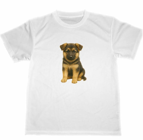 シェパード　ドライ　Tシャツ　子犬　仔犬　DOG　グッズ　T-shirt 1枚目の画像