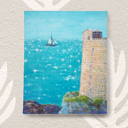 一点物】『 霧の中の分岐点 』油絵 F3号 油彩 油画 絵画