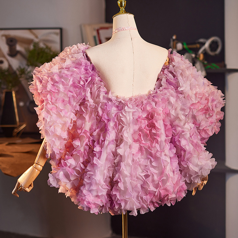 ドレスアクセサリー ピンク 立体花 高級 DIY肩飾り ドレスアクセサリー パーティー ウェディングドレス DTY251