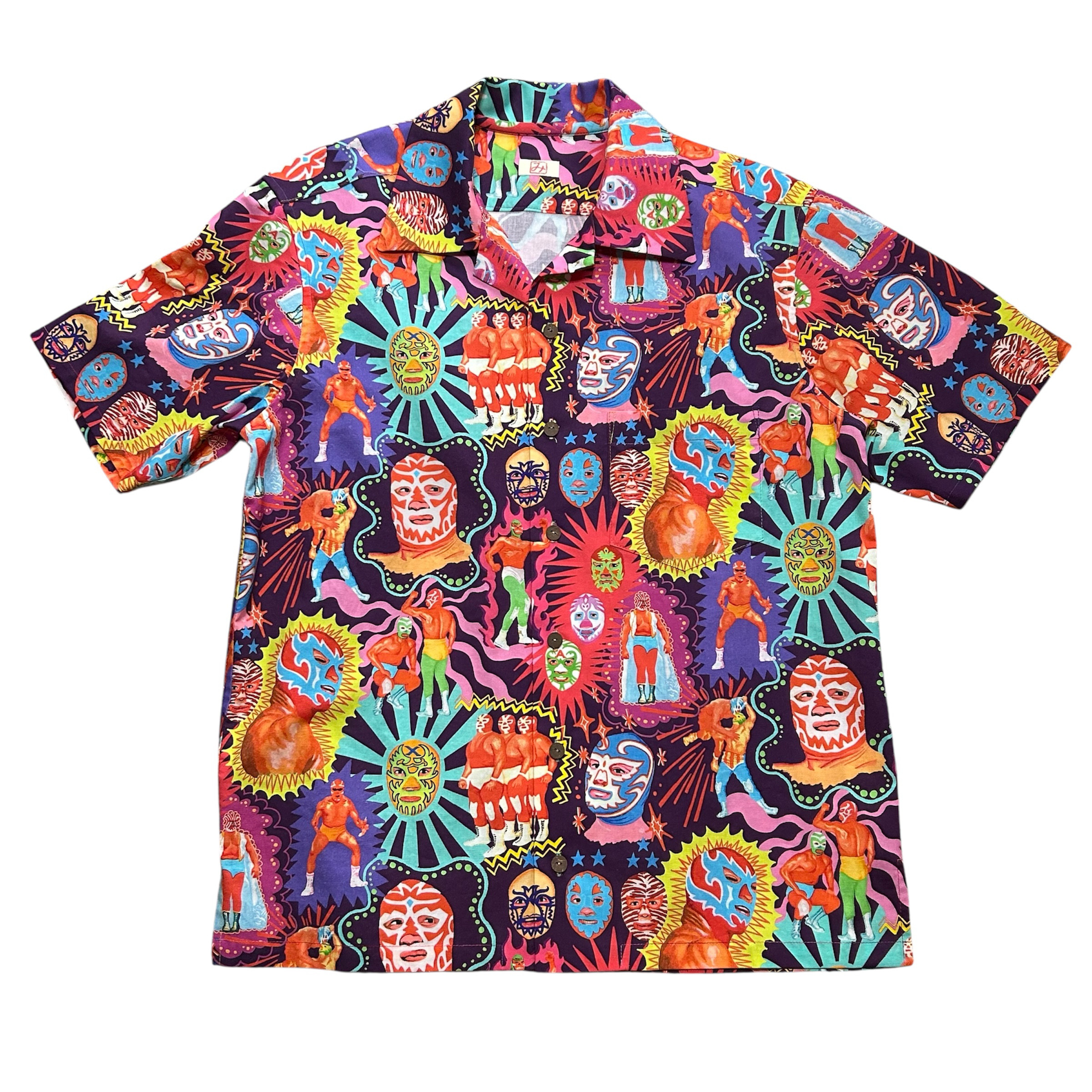 メンズアロハシャツ(XL)　覆面レスラー