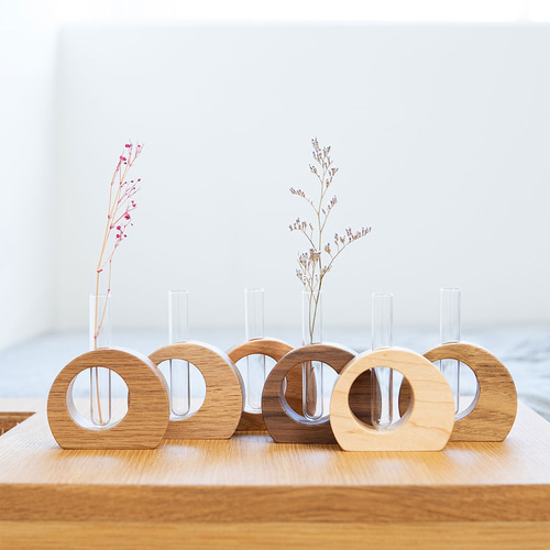 一輪挿し 半円型【沖家具】花瓶 花器 小さめ 卓上 ディフューザー