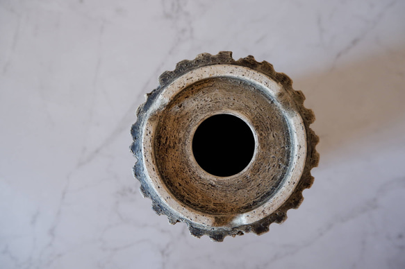 4号墨流し白砂岩鎬深鉢245　塊根植物　アガベ　多肉植物　盆栽　植木鉢　作家鉢　鉢皿　沖縄 7枚目の画像