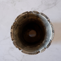 4号墨流し白砂岩鎬深鉢245　塊根植物　アガベ　多肉植物　盆栽　植木鉢　作家鉢　鉢皿　沖縄 5枚目の画像