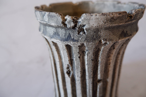 4号墨流し白砂岩鎬深鉢245　塊根植物　アガベ　多肉植物　盆栽　植木鉢　作家鉢　鉢皿　沖縄 2枚目の画像