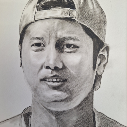 鉛筆画 ドジャース大谷翔平 絵画 makochin 通販 19824864｜Creema
