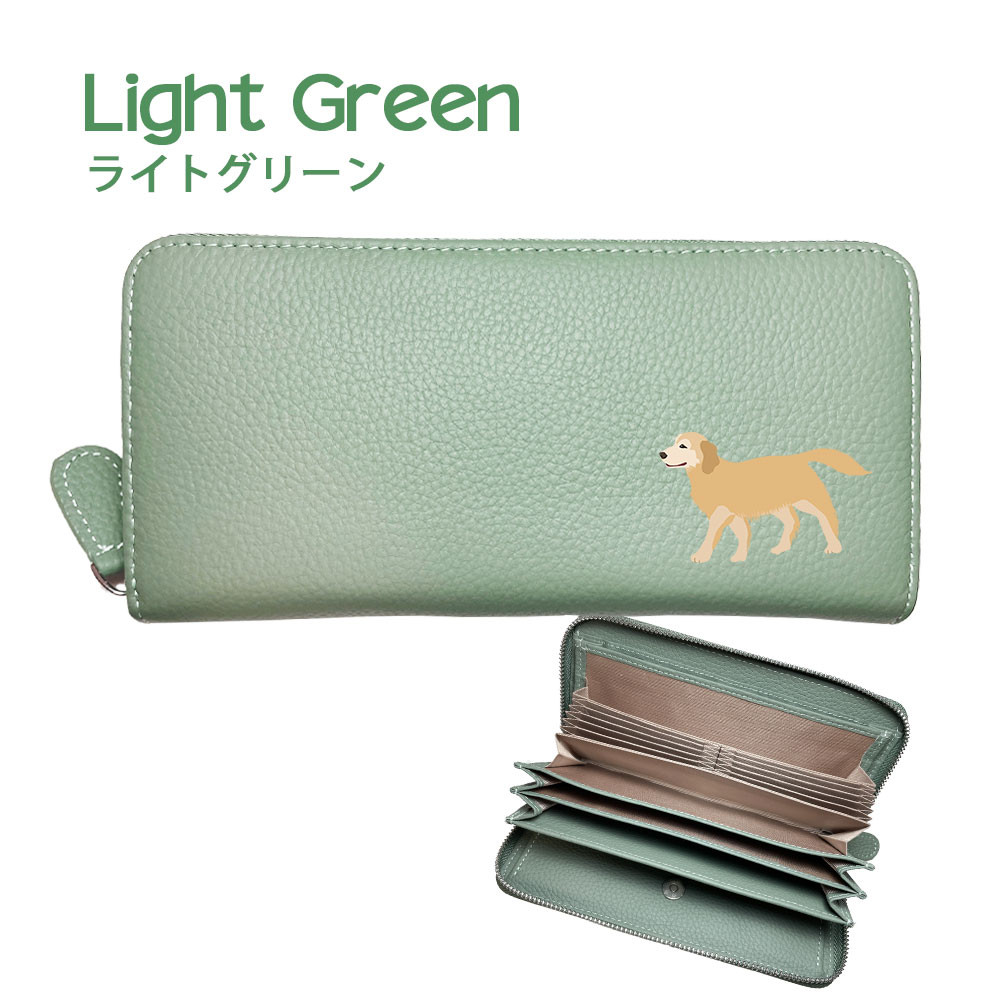 ゴールデンレトリバー 牛本革 多機能 ロングウォレット 長財布 じゃばら カード レシート 自動振り分け