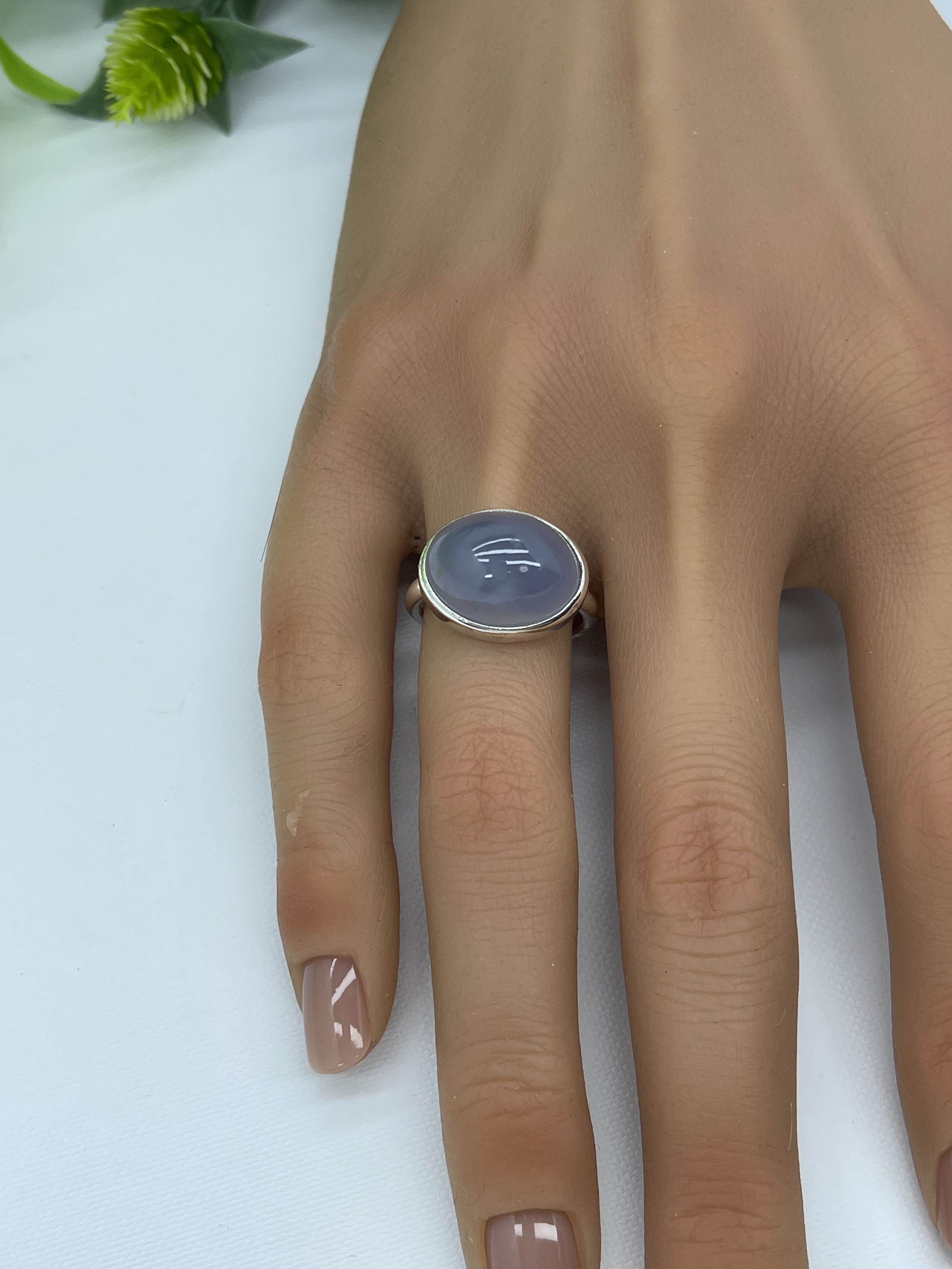 ブルーカドセドニー銀リング