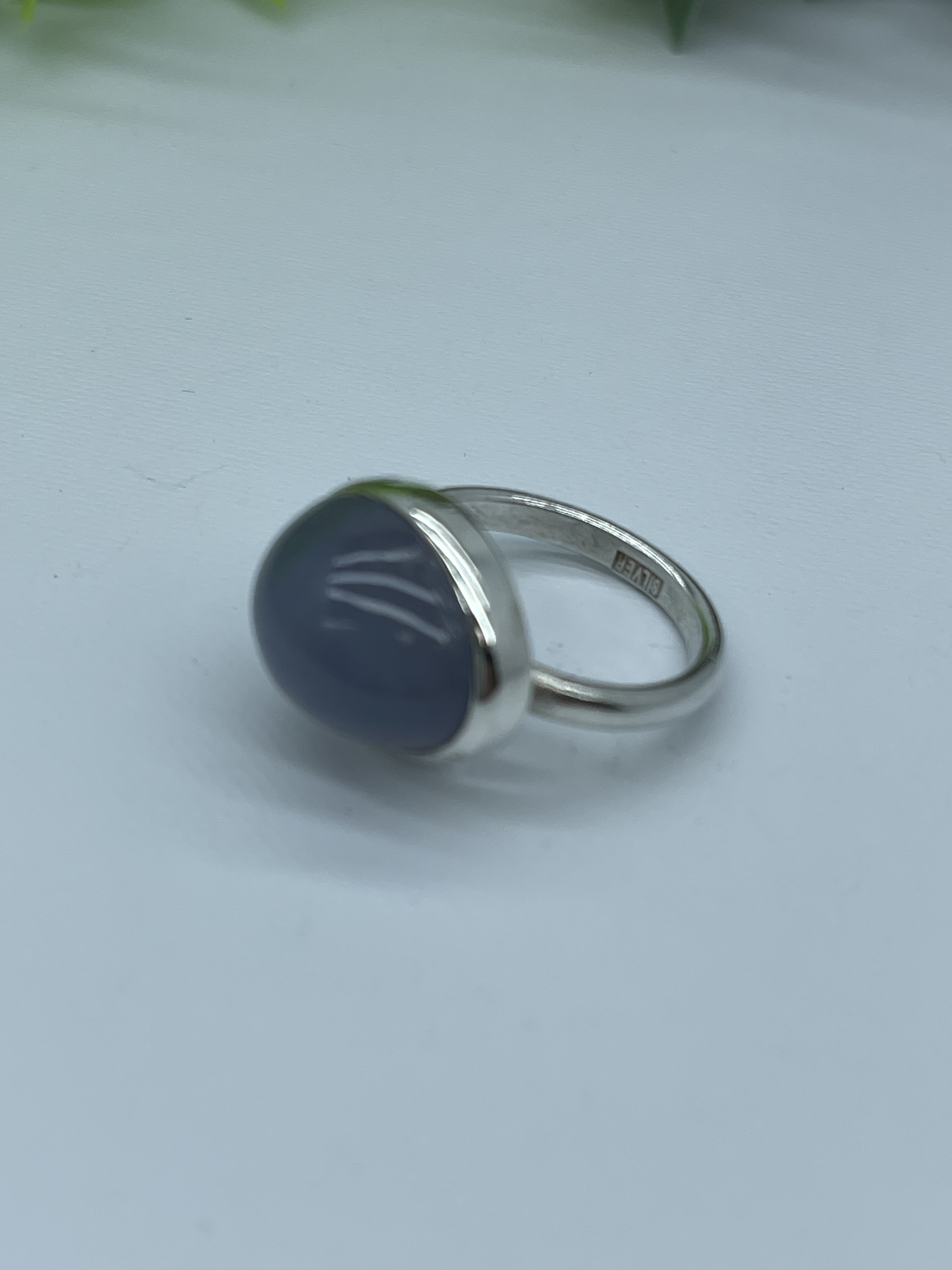 ブルーカドセドニー銀リング