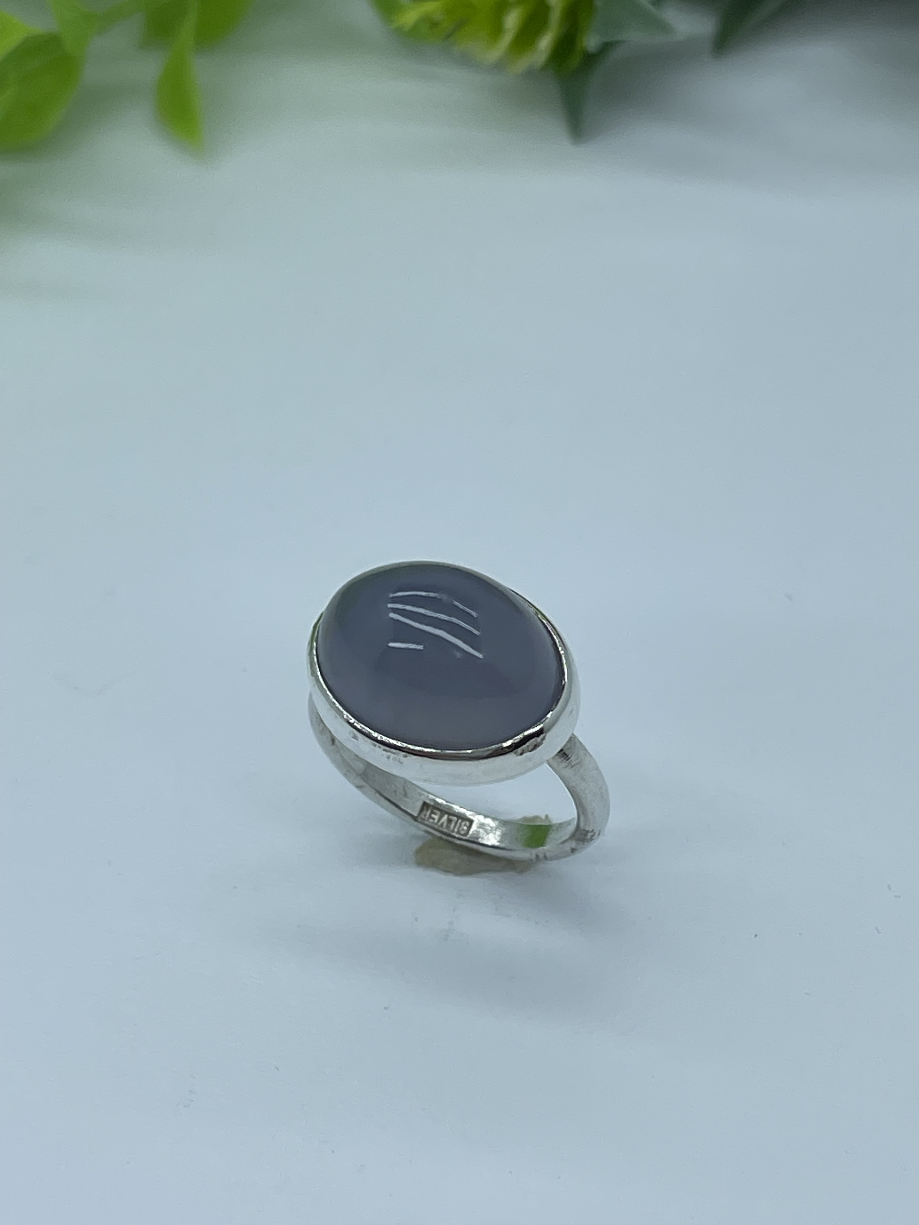 ブルーカドセドニー銀リング