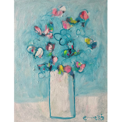 ShyGirl】F8 絵画 原画 油絵 キャンバス お祝い 花の絵 フラワー