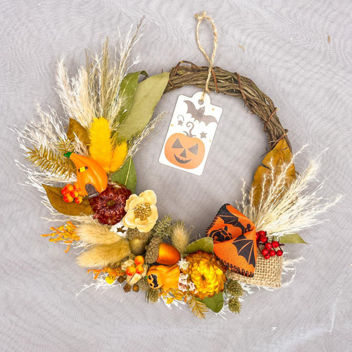 ハロウィンリース 秋リース ドライフラワーリース ドライフラワー Hana