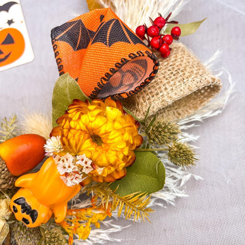 ハロウィンリース 秋リース ドライフラワーリース ドライフラワー Hana