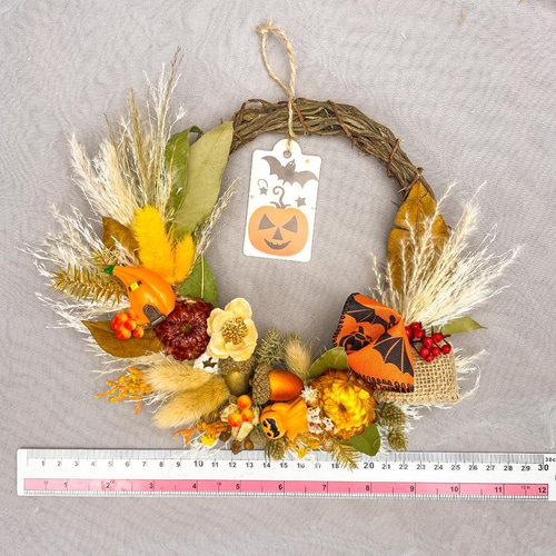 ハロウィンリース 秋リース ドライフラワーリース ドライフラワー Hana