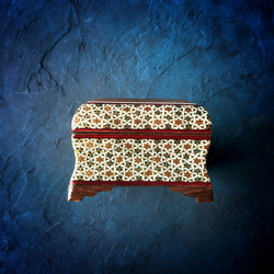 ペルシャの象嵌細工（寄木細工）小箱　長方形 M（14ｃｍ）【ハータムカーリー189】 5枚目の画像