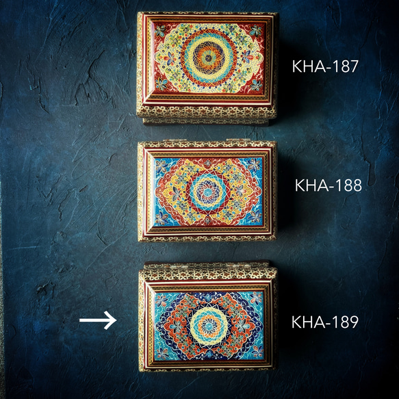 ペルシャの象嵌細工（寄木細工）小箱　長方形 M（14ｃｍ）【ハータムカーリー189】 11枚目の画像