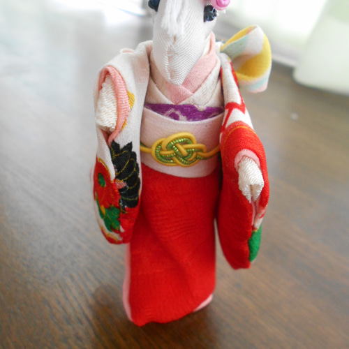 干支置き物 馬　古布 ちりめん 人形　2026年 2026干支手作りキット 招福夫婦馬 |生地 和柄/和布/ちりめん手芸通販布