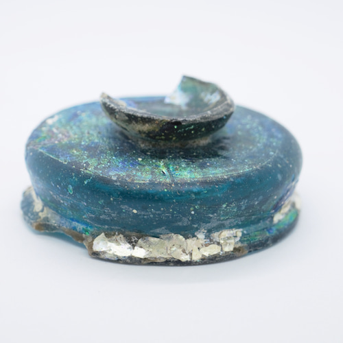 古代ガラス ローマン銀化グラス 壺 瓶 アフガニスタン出土 紀元3～4