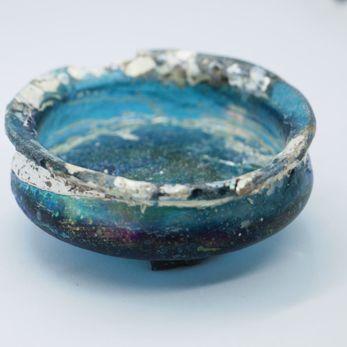 古代ガラス ローマン銀化グラス 壺 瓶 アフガニスタン出土 紀元3～4