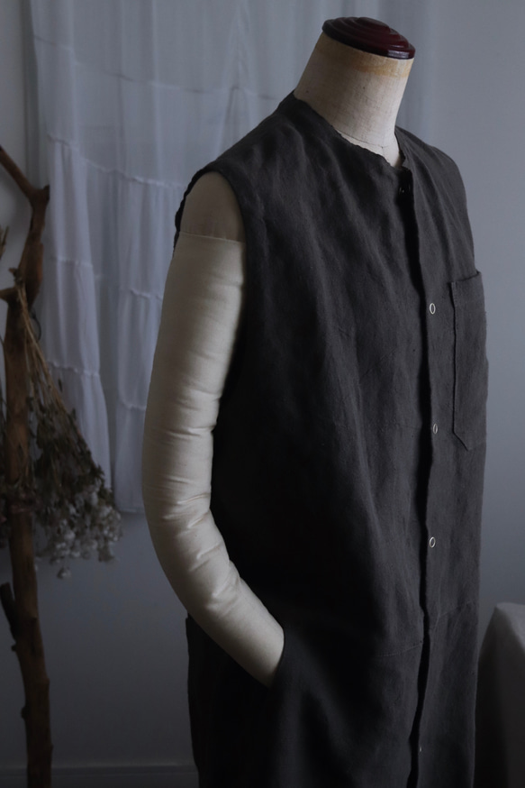 ＜受注生産＞大人のツナギ〜リネンのコンビネゾン 2枚目の画像