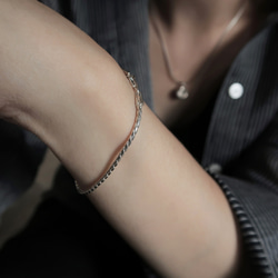 925純銀 月亮 礦石 斜紋鍊 客製化刻字 手鍊 免費送禮包裝 第18張的照片