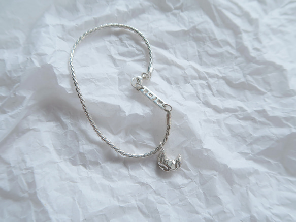 925純銀 月亮 礦石 斜紋鍊 客製化刻字 手鍊 免費送禮包裝 第8張的照片