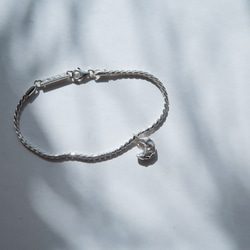 925純銀 月亮 礦石 斜紋鍊 客製化刻字 手鍊 免費送禮包裝 第4張的照片