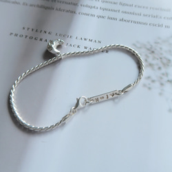 925純銀 月亮 礦石 斜紋鍊 客製化刻字 手鍊 免費送禮包裝 第6張的照片