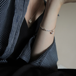 925純銀 月亮 礦石 斜紋鍊 客製化刻字 手鍊 免費送禮包裝 第12張的照片