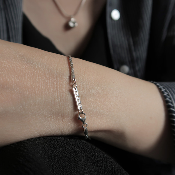 925純銀 月亮 礦石 斜紋鍊 客製化刻字 手鍊 免費送禮包裝 第16張的照片