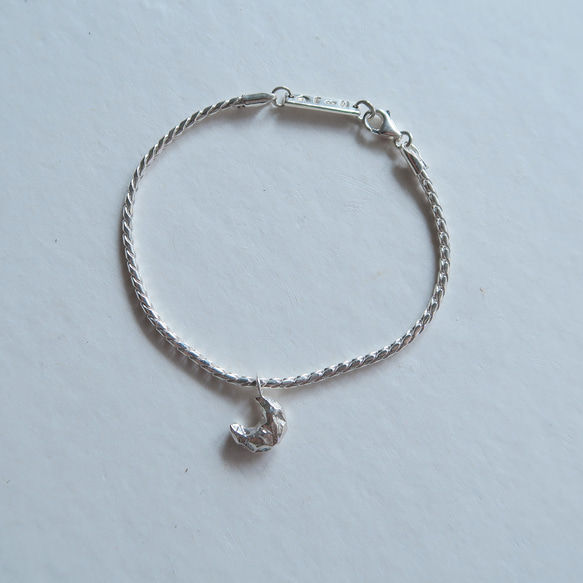 925純銀 月亮 礦石 斜紋鍊 客製化刻字 手鍊 免費送禮包裝 第5張的照片