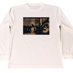 葛飾応為 ドライ ロング Tシャツ 吉原格子先之図 名画 絵画 グッズ 美術 アート 長袖 1枚目の画像