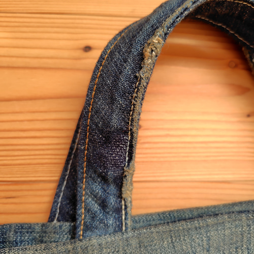 帯とデニムのトートバッグ＊着物リメイク Obi and denim tote bag