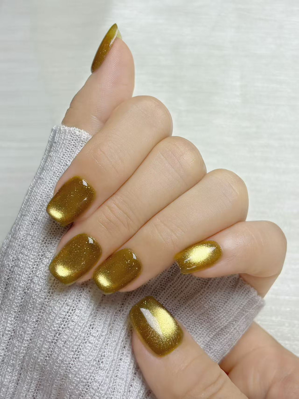 秋色セール】ネイルチップ マグネットネイル ショートスクエア ワン