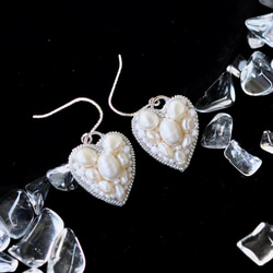 Silver925　淡水真珠ハートのピアス　シルバー 7枚目の画像