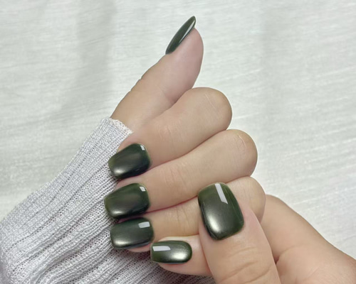 秋色セール】ネイルチップ マグネットネイル ショートスクエア ワン