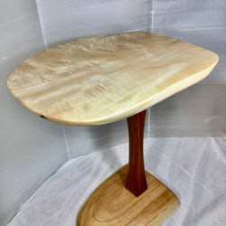 天然木 パープルハート材 折り畳みサイドテーブル 手造り 一点物