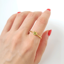 【選べる10種の天然石】ちびねこちゃんの天然石リング　ピンキーリングにも 4枚目の画像