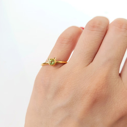 【選べる10種の天然石】ちびねこちゃんの天然石リング　ピンキーリングにも 5枚目の画像