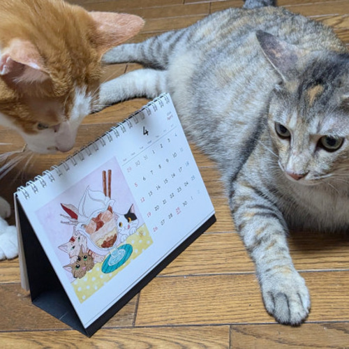 2026年卓上猫カレンダー カレンダー 岡田千夏 通販 19826421｜Creema
