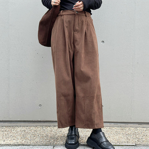 再販【2025新作】❤︎大人かわいいコーデュロイ半ゴム仕立てタック