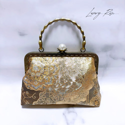 【美品】vintage ゴールド金具/ザリ刺繍 ベロア地/パーティーバッグ ザリ刺繍 ベロア シルク ショルダーバッグ クラッチバッグ 2way バッグ