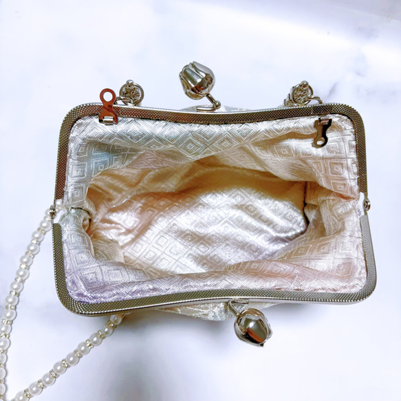 9月新作♡大迫力の1羽の鳳凰オーロラ箔加工！格の高い煌めき高級フォーマルバッグ　パーティーバッグ　帯バッグ 10枚目の画像