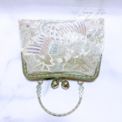 9月新作♡大迫力の1羽の鳳凰オーロラ箔加工！格の高い煌めき高級フォーマルバッグ　パーティーバッグ　帯バッグ 3枚目の画像