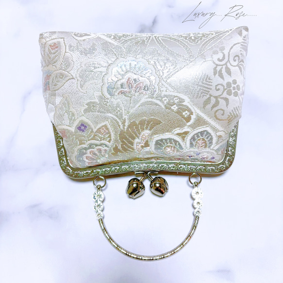 9月新作♡大迫力の1羽の鳳凰オーロラ箔加工！格の高い煌めき高級フォーマルバッグ　パーティーバッグ　帯バッグ 4枚目の画像