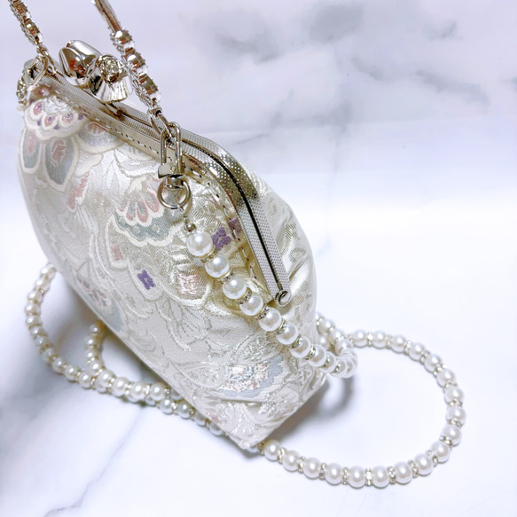 9月新作♡大迫力の1羽の鳳凰オーロラ箔加工！格の高い煌めき高級フォーマルバッグ　パーティーバッグ　帯バッグ 11枚目の画像