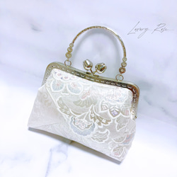 9月新作♡大迫力の1羽の鳳凰オーロラ箔加工！格の高い煌めき高級フォーマルバッグ　パーティーバッグ　帯バッグ 6枚目の画像