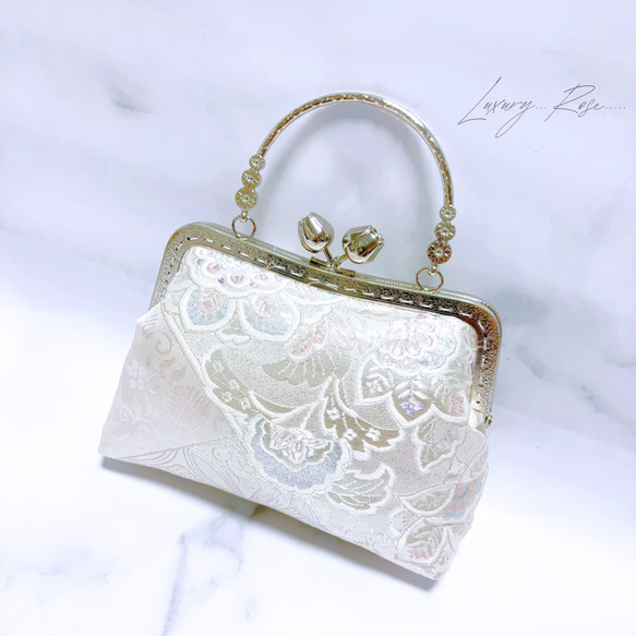 9月新作♡大迫力の1羽の鳳凰オーロラ箔加工！格の高い煌めき高級フォーマルバッグ　パーティーバッグ　帯バッグ 6枚目の画像