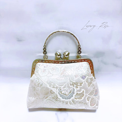 9月新作♡大迫力の1羽の鳳凰オーロラ箔加工！格の高い煌めき高級フォーマルバッグ　パーティーバッグ　帯バッグ 2枚目の画像