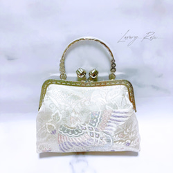 9月新作♡大迫力の1羽の鳳凰オーロラ箔加工！格の高い煌めき高級フォーマルバッグ　パーティーバッグ　帯バッグ 5枚目の画像