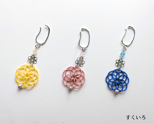 水引 【曼荼羅結びのイヤーフック☆片耳】 耳飾り ピアス イヤリング
